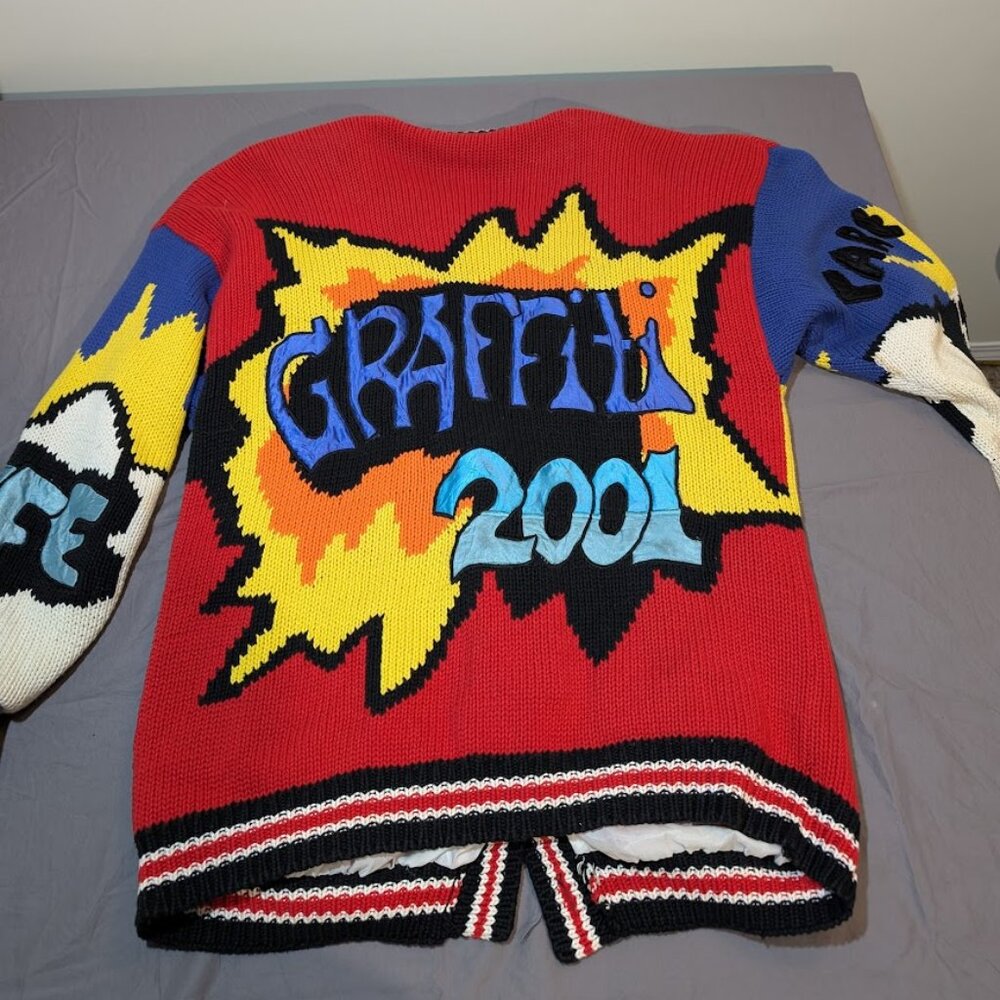 Vintage No! Multi Color Graffiti jacket Cardigan
